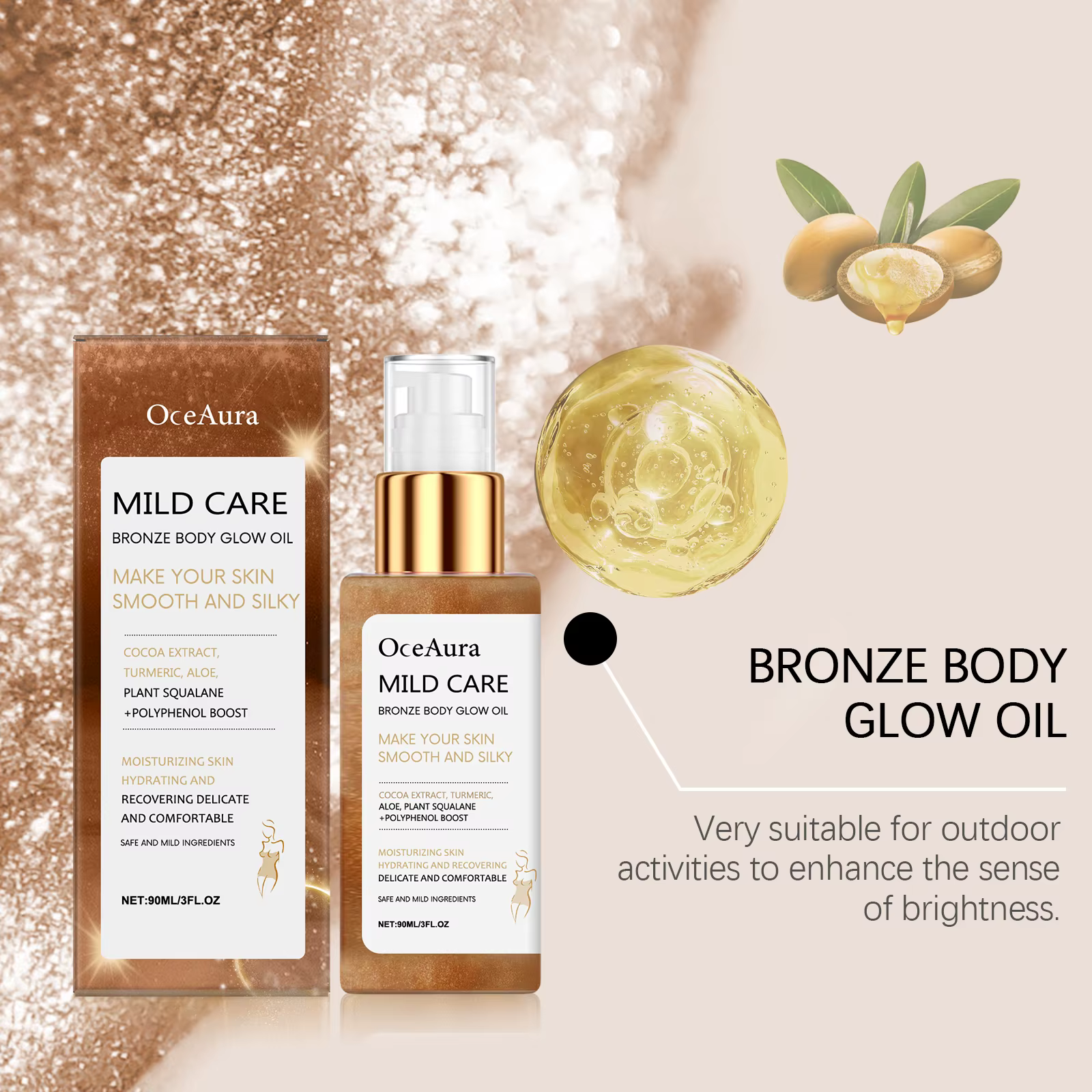 Huile Corporelle Scintillante Bronze
