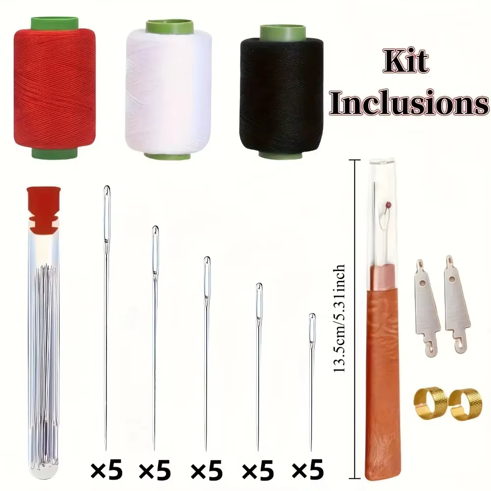 Kit de couture à la main, ensemble d'aiguilles et de fils avec découseur, enfile-aiguille, dégrossisseur pour la couture DIY, la réparation de vêtements, outils de couture pour débutants