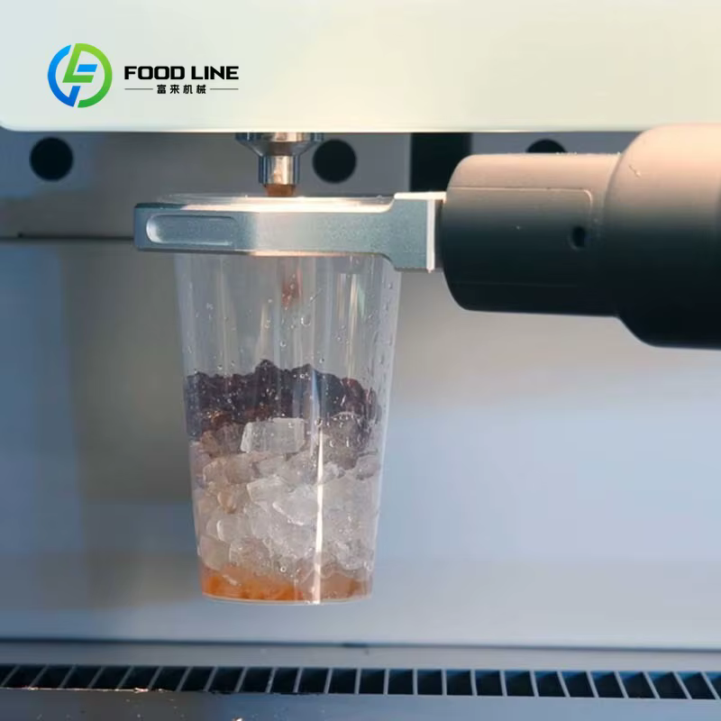 Robot à café personnalisé optimisé par l'IA pour la préparation automatique de café, thé au lait et crème glacée pour les commerces de détail en libre-service 24h/24 sans surveillance