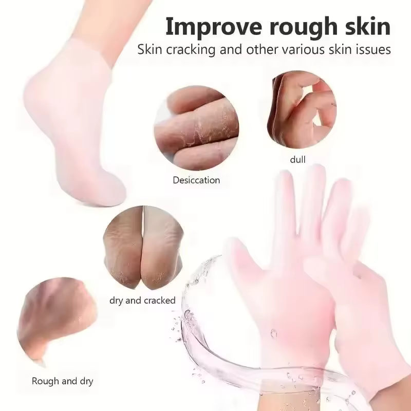 Gants de traitement des mains en silicone – Thérapie réutilisable de verrouillage de l'humidité pour une hydratation
