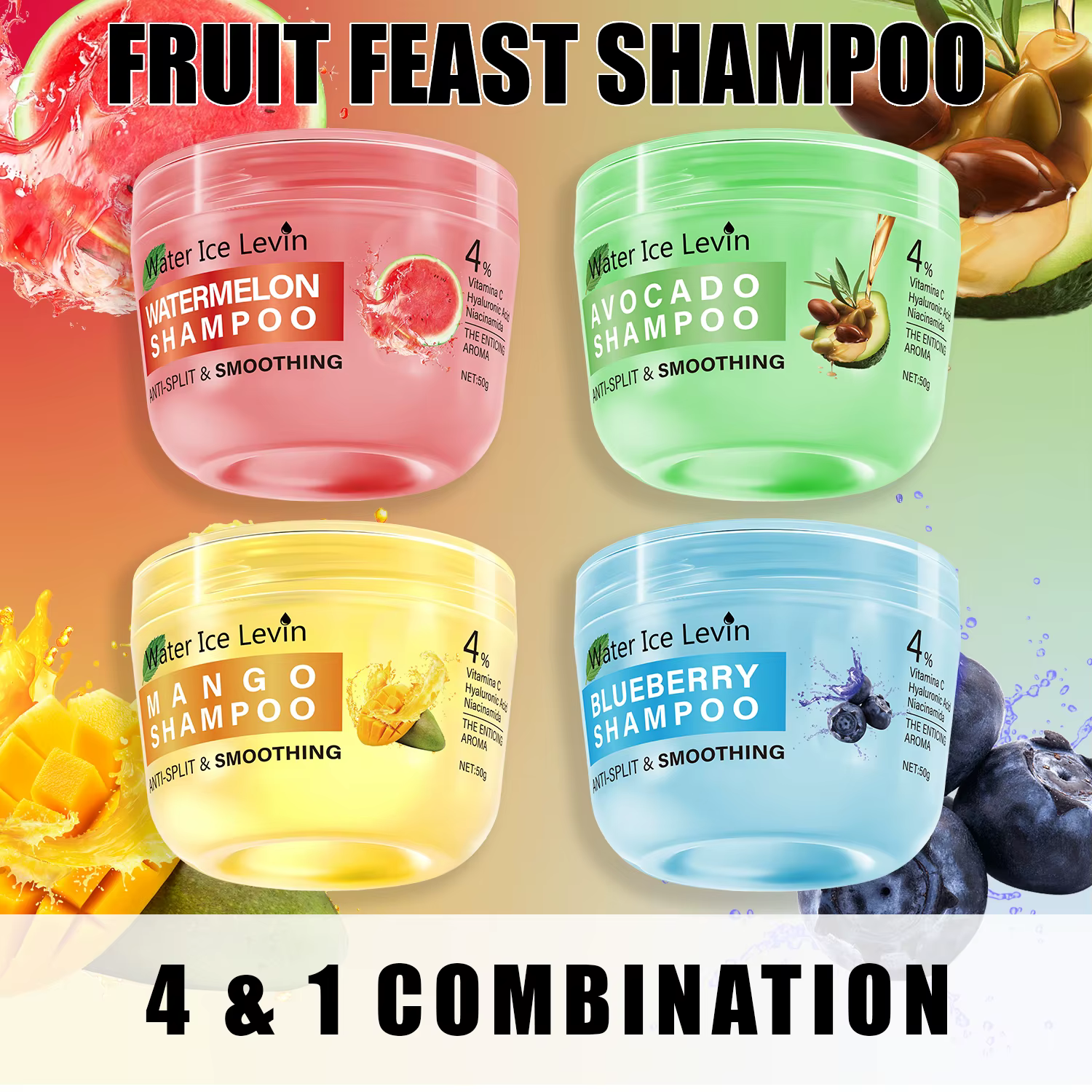 Pack Shampoing Fruits Tropicaux - Hydratation Profonde, Réparation Cheveux Secs Abîmés - Soin Capillaire Spécial Saison Automne Hiver
