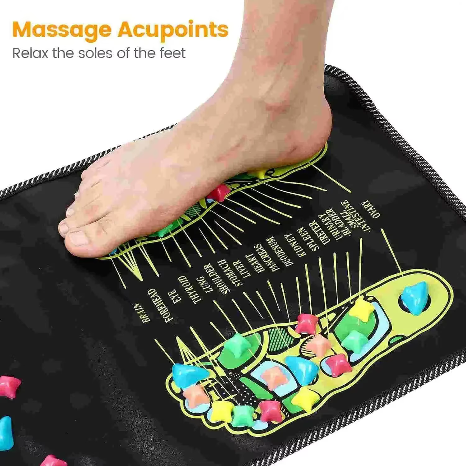 Coussin de massage des pieds haut de gamme avec plaque de pression des doigts et route de pierre douce d'imitation
