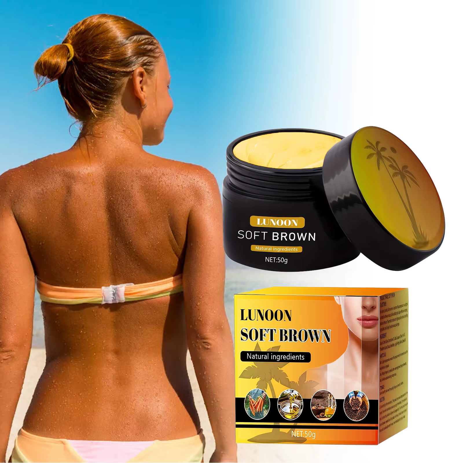 Crème rehausseur de bronzage rapide pour la plage d'été – Lotion et huile bronzante à action