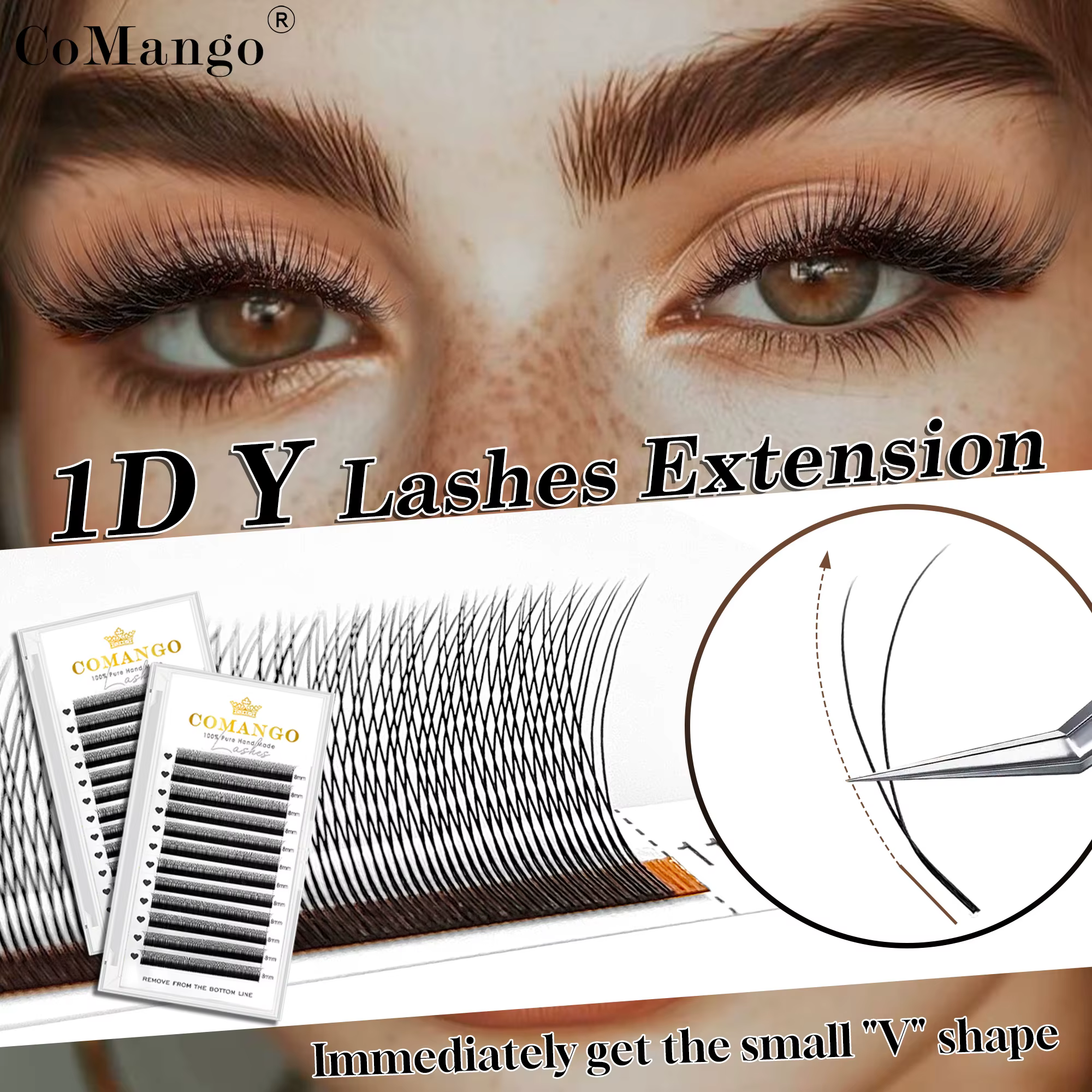 CoMango-Extension de cils en faux vison 1D 2D Y