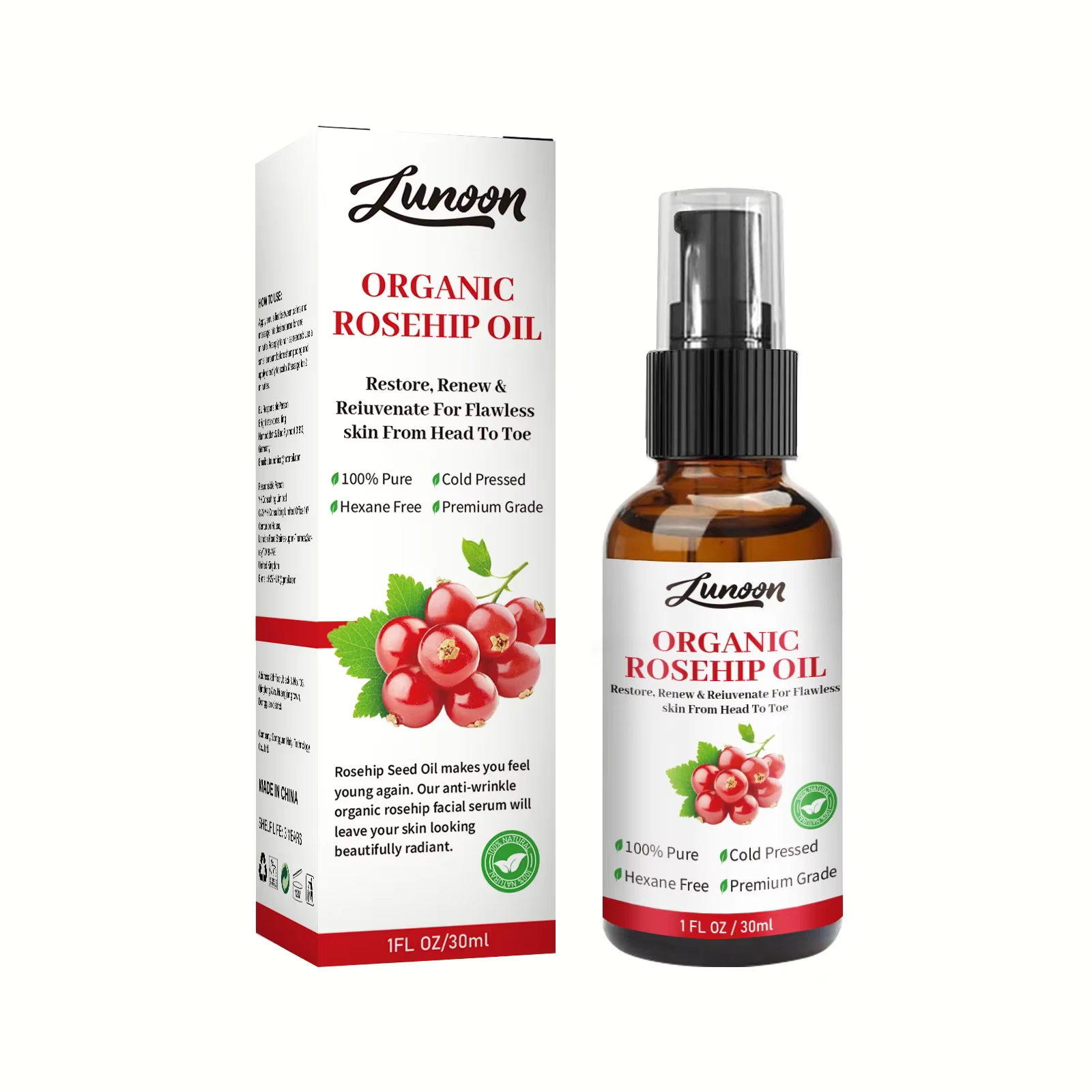 Huile essentielle de rose musquée hydratante