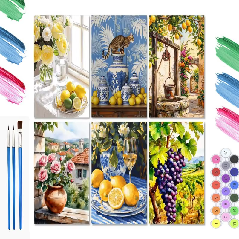 Peinture à l'huile par numéros, motif fruits frais, dessin sur toile, images DIY par numéros, décoration intérieure