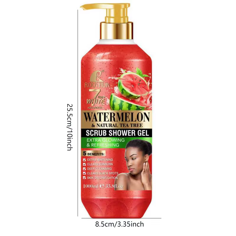 Gel douche exfoliant à la pastèque ROUSHUN 1000ML
