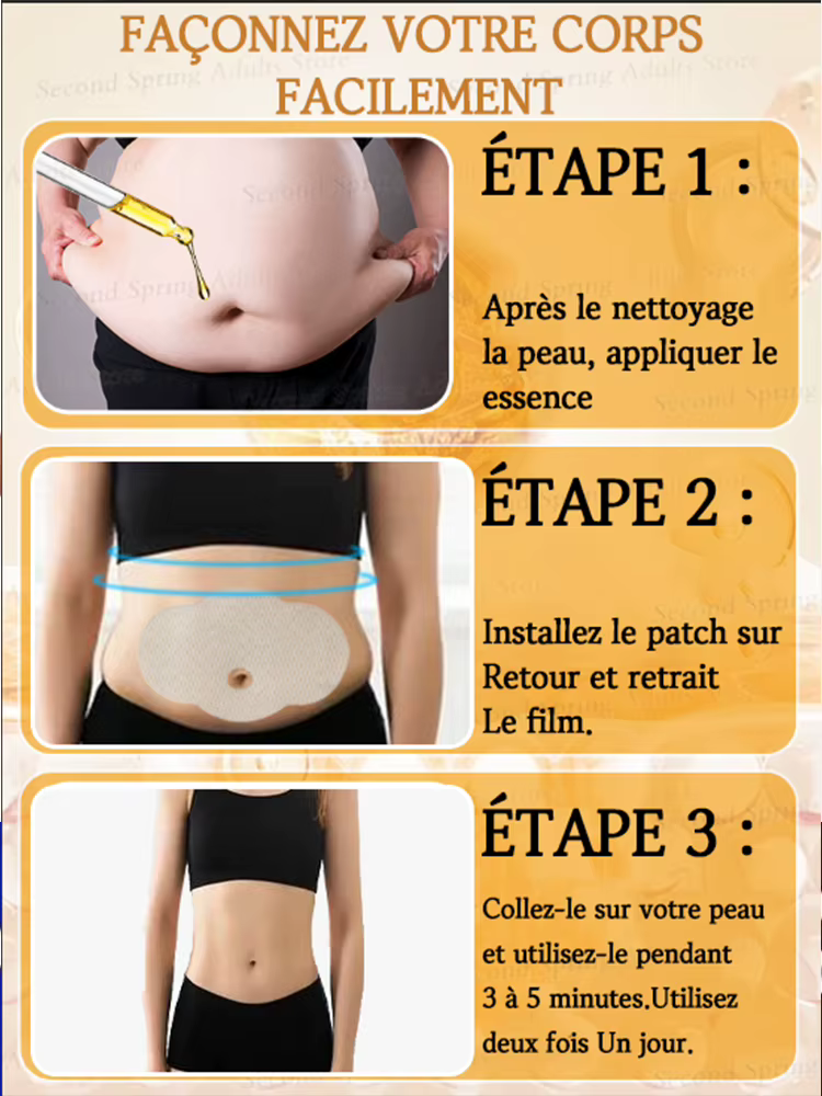 Combo le plus vendu : huile essentielle minceur + patch brûlant les graisses.
