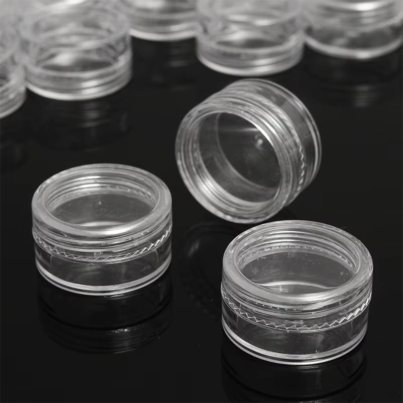 Pot à crème transparent pour échantillons