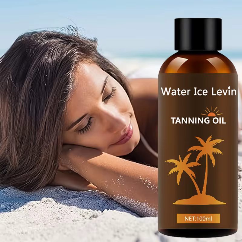 Huile de bronzage hydratante avec acide hyaluronique et collagène pour une peau lisse