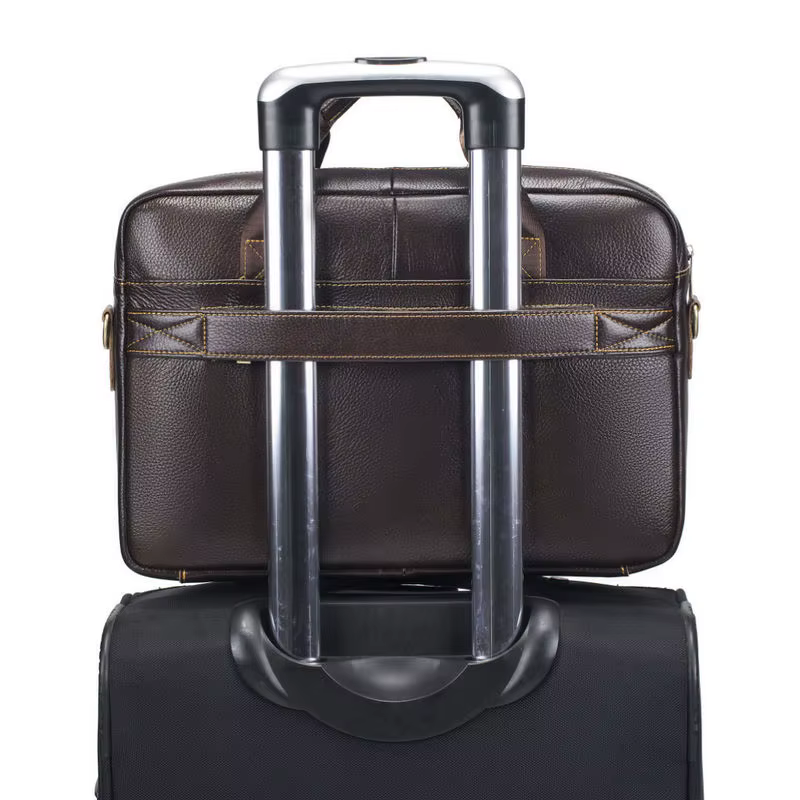 Nouveau sac pour homme - sac à main en cuir véritable pour homme, sac pour ordinateur en cuir de vache, mallette d'affaires de grande capacité de 14 pouces