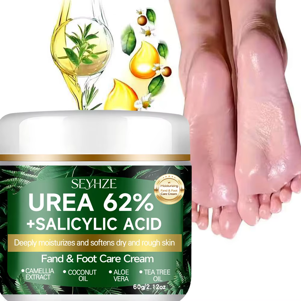Crème pour les pieds SEYHZE avec 62% d'urée et d'acide salicylique pour peaux sèches et rugueuses
