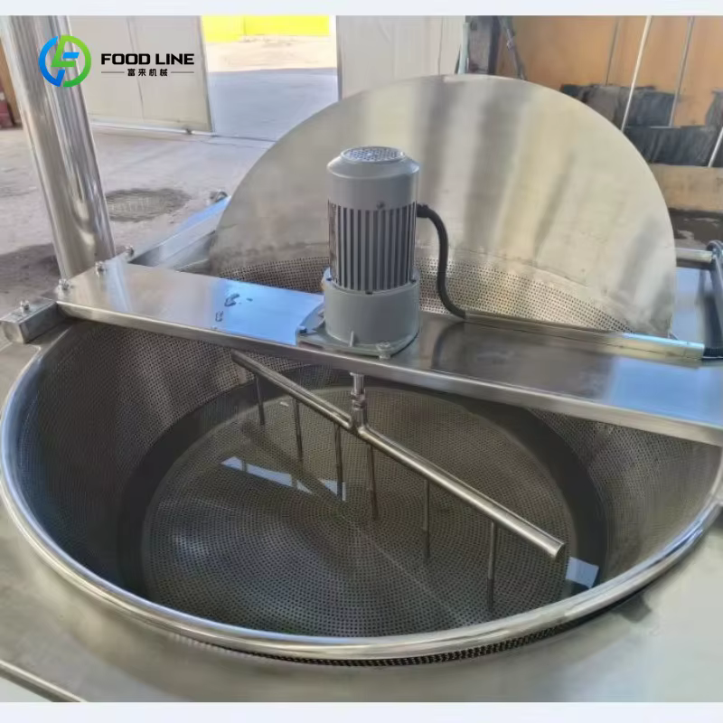 Friteuse électrique commerciale personnalisée de 450 L pour snacks frits, avec contrôle PLC automatique, pour friture à l'huile et cuisson à la wok