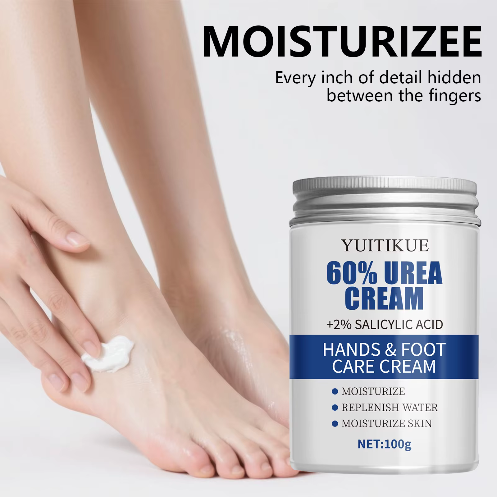 YUITIKUE Crème pour les pieds à l'urée 60 % 100 g - Réparation du talon craquelé en 2 semaines