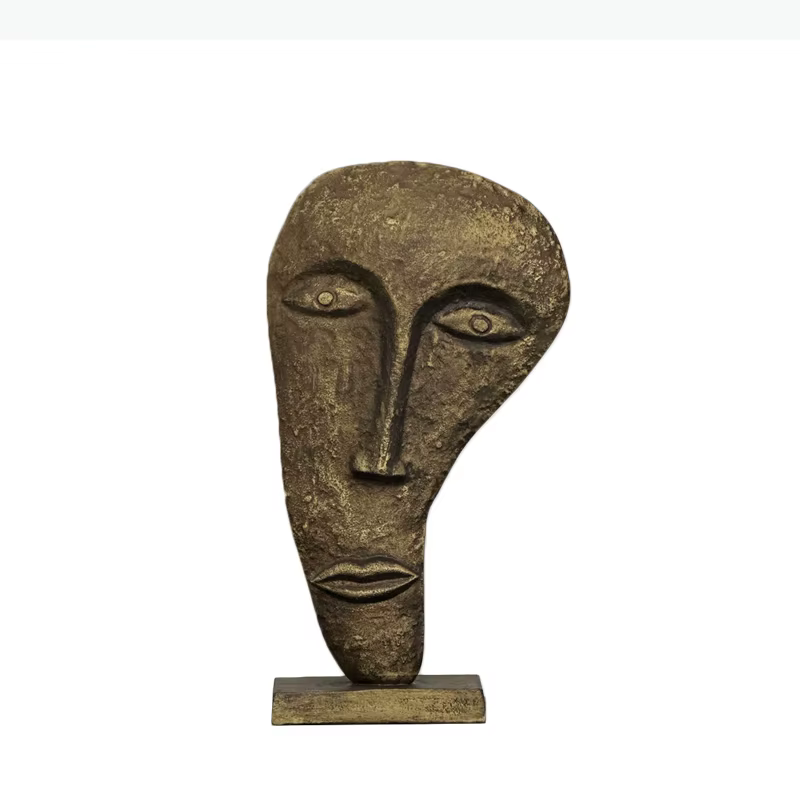 Statue abstraite de visage humain, décoration de bureau, masque de visage humain, œuvre d'art en résine, ornements, sculpture créative, accessoires de décoration intérieure