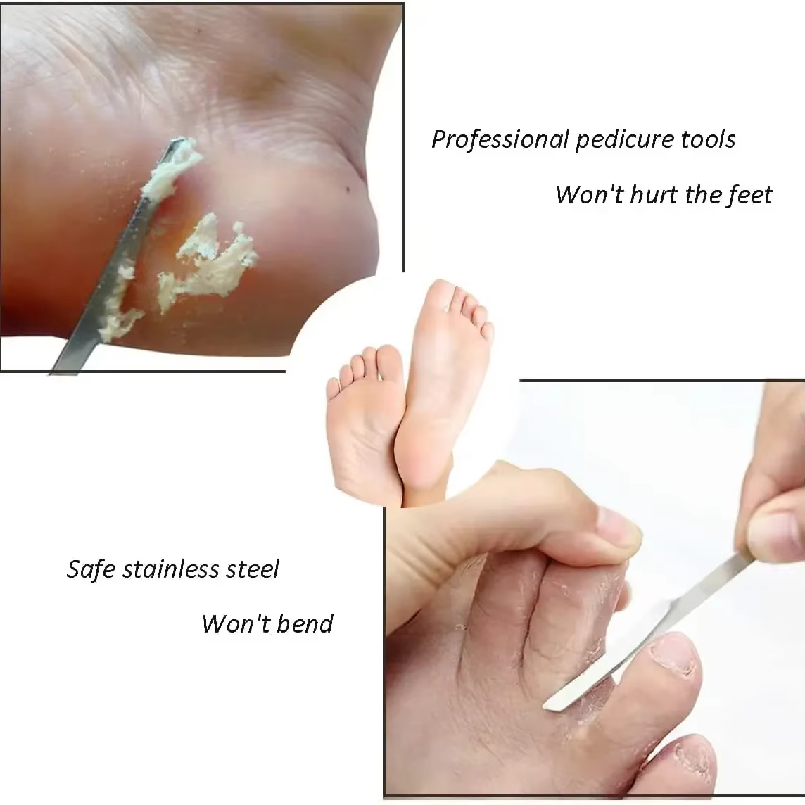 Grattoir exfoliant en acier inoxydable pour éliminer les callosités des pieds