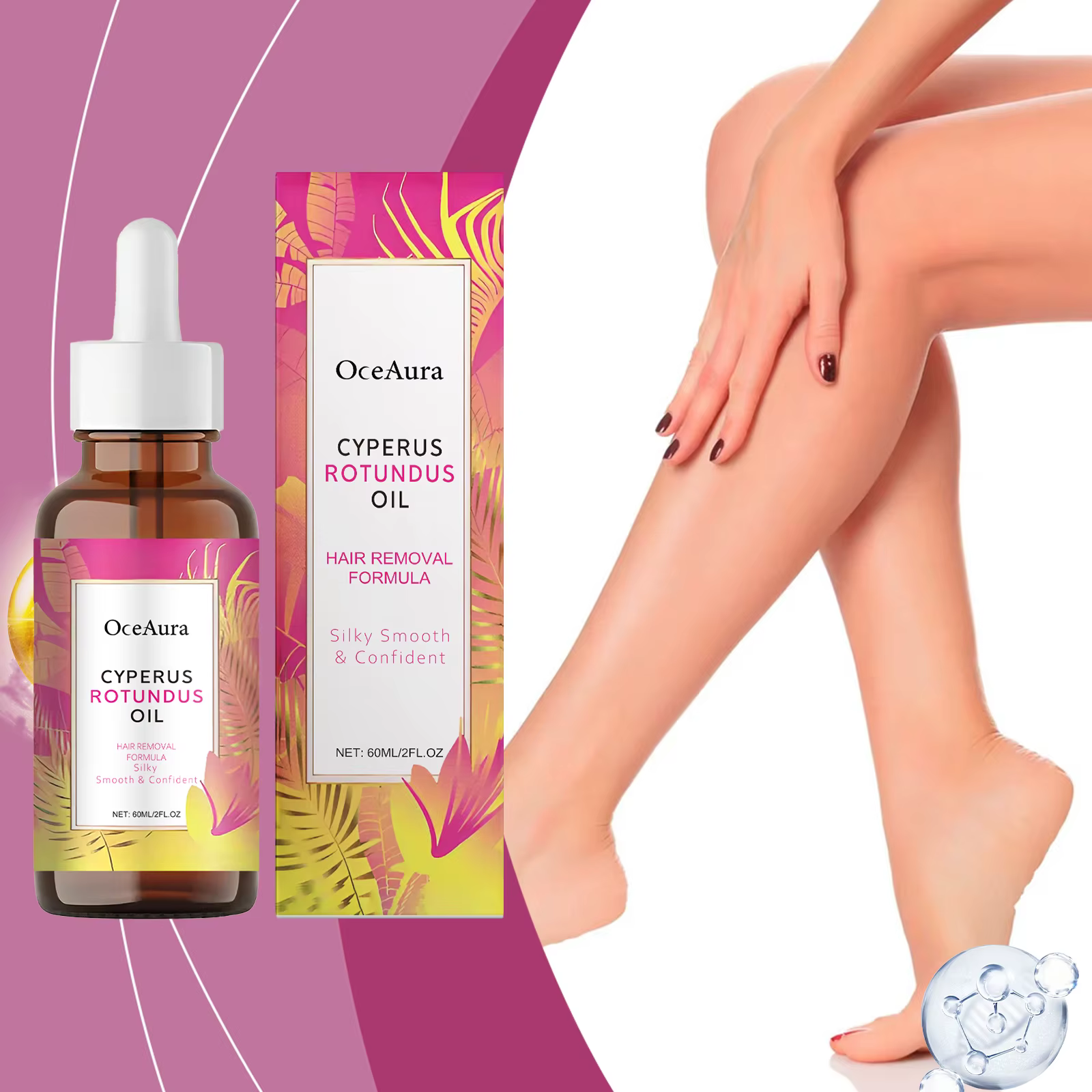 Cyperus Rotundus huile pour épilation doux lisse soins de la peau hydratation profonde Anti inhibition de la croissance