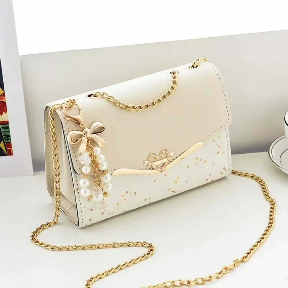 Pochette dames sac à main en cuir PU avec pendentif gland sac de messager de mode femmes à la mode paillettes sacs à bandoulière simples