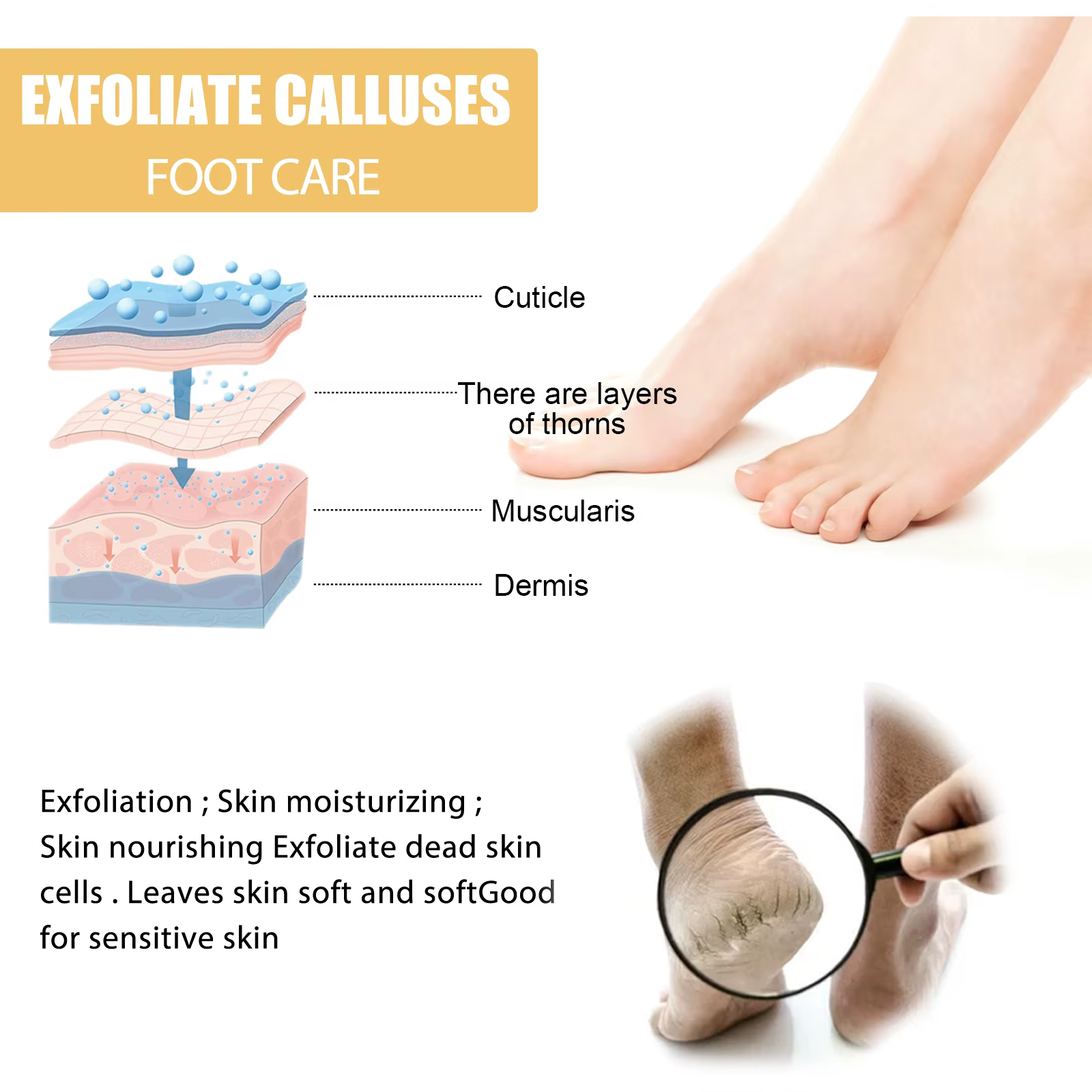 Ouhoe – Spray exfoliant pour les pieds