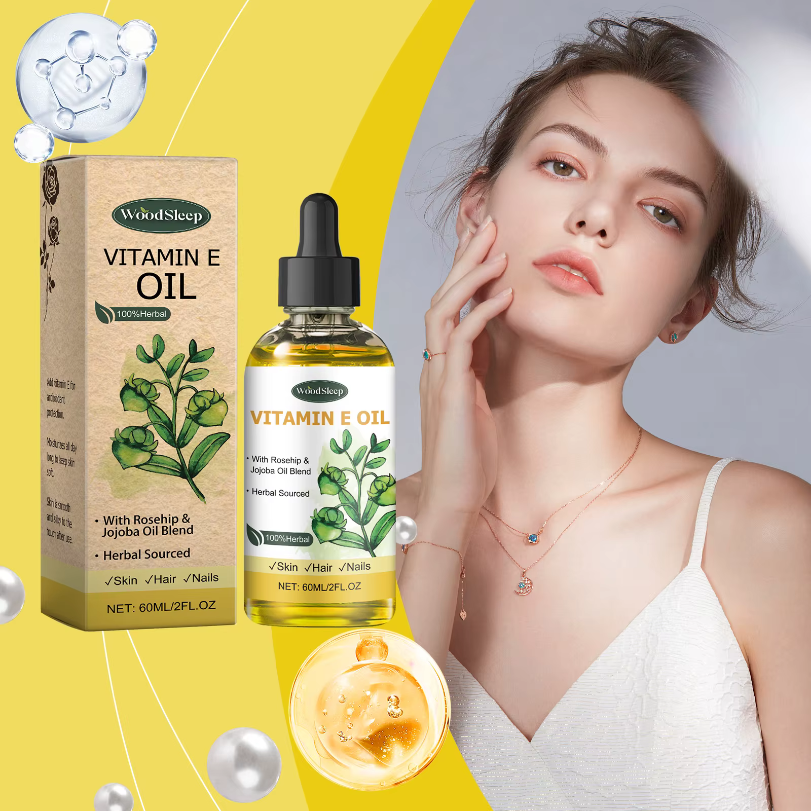 Huile essentielle de vitamine E naturelle 60 ml pour massage