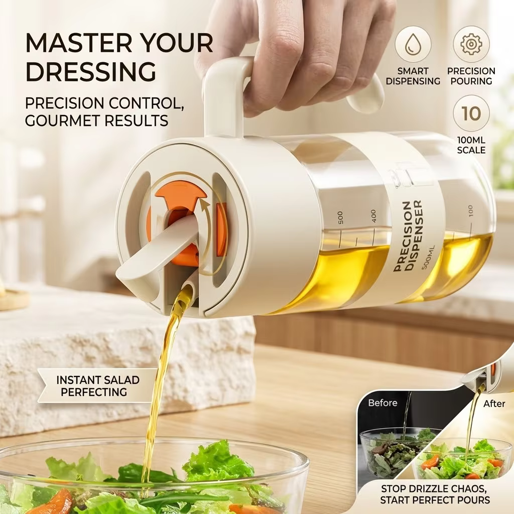 Pulvérisateur d'huile pour la cuisine, distributeur d'huile d'olive avancé, bouteille de 550 ml en verre, pulvérisateur d'huile d'olive 2 en 1, pulvérisation uniforme avec contrôle de la portion
