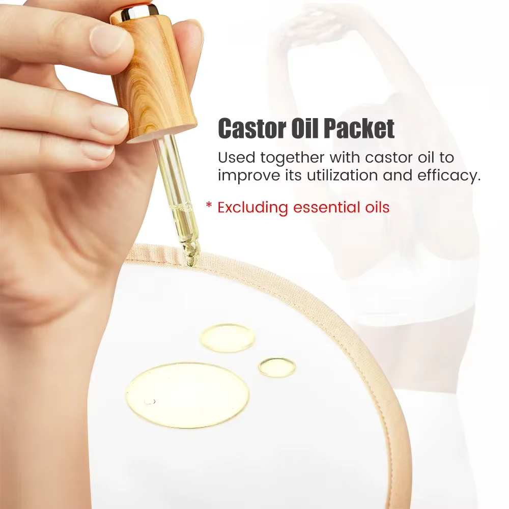 Pack d'huile de ricin, enveloppe de Compression