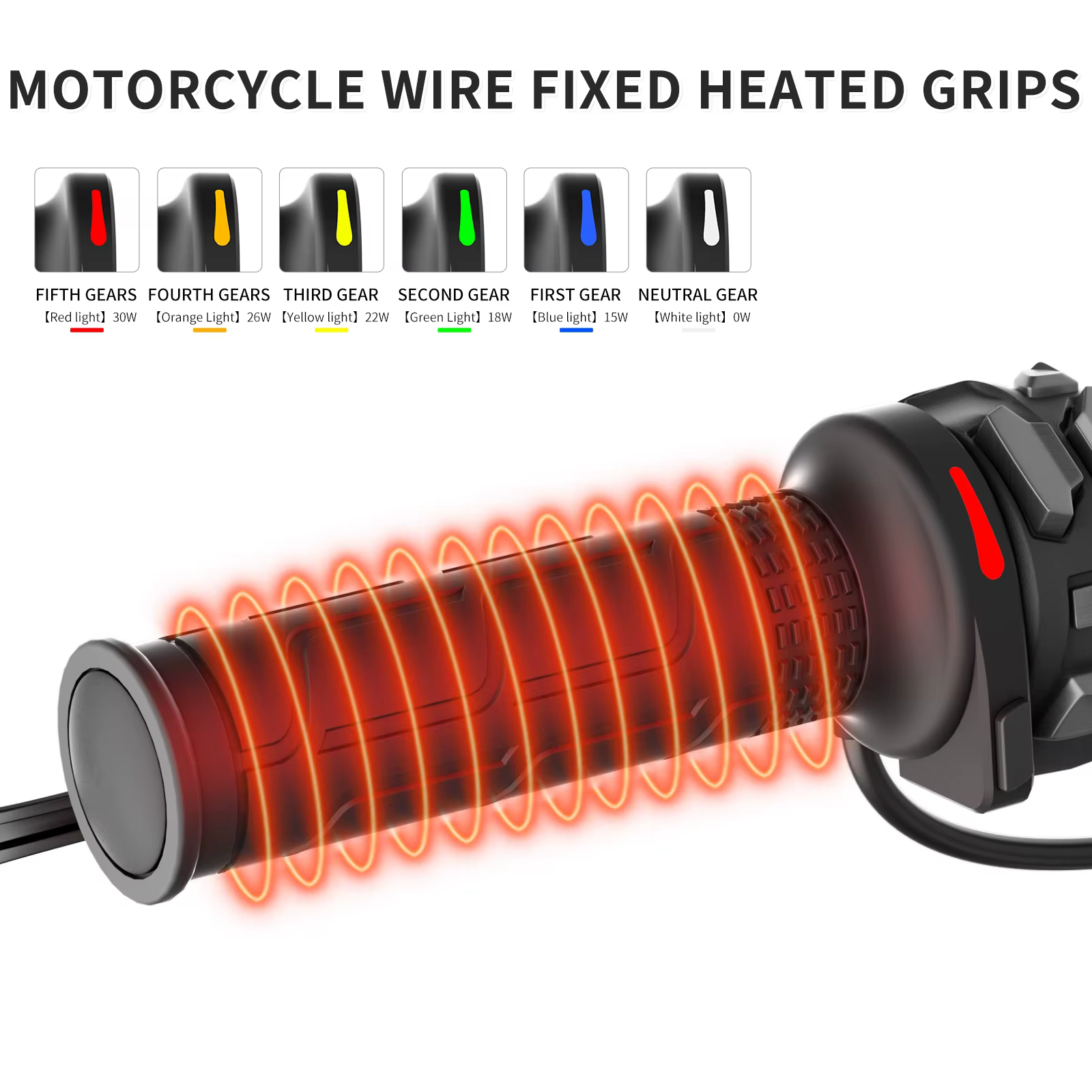1 paire de poignées chauffantes pour moto, 12V, 22mm, température réglable, poignées chauffantes pour moto