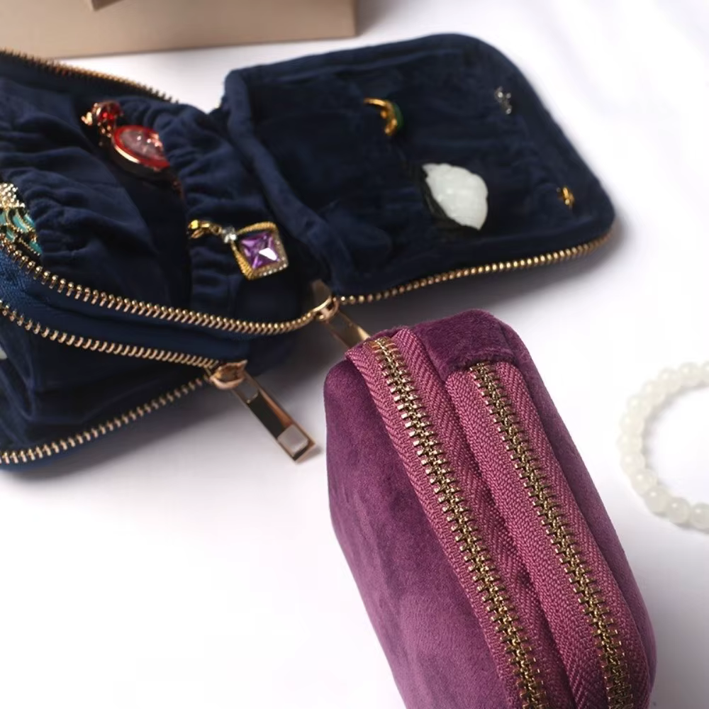 Sac de rangement pour bijoux, nouveau sac de rangement haut de gamme exquis de grande capacité, nouveau sac à main à fermeture éclair portable multifonctionnel pour voyage