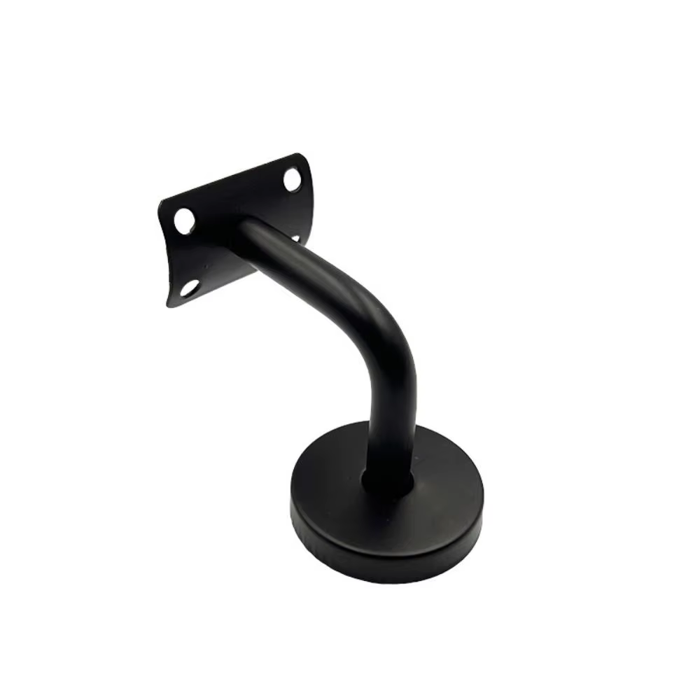 Support de main courante en acier inoxydable, fixation murale, finition noire, support robuste de haute qualité pour garde-corps d'escalier