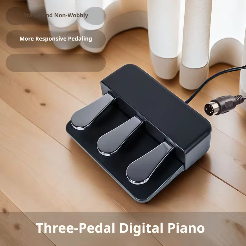 Pédale de sustain pour piano, synthétiseur électronique à trois pieds, clavier MIDI, accessoires pour pédale.