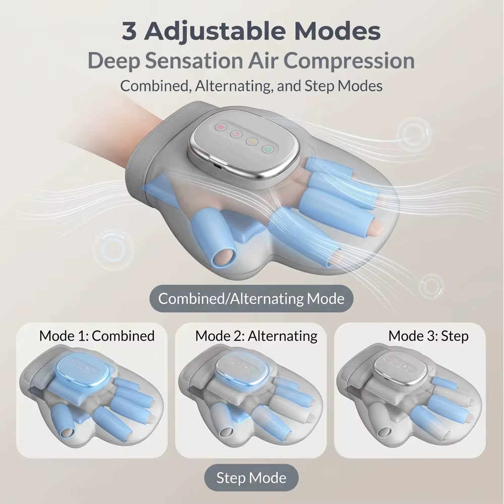 Masseur pour les mains avec compression par airbag
