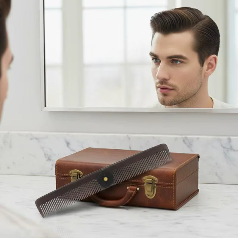 Peigne de poche pliable pour hommes