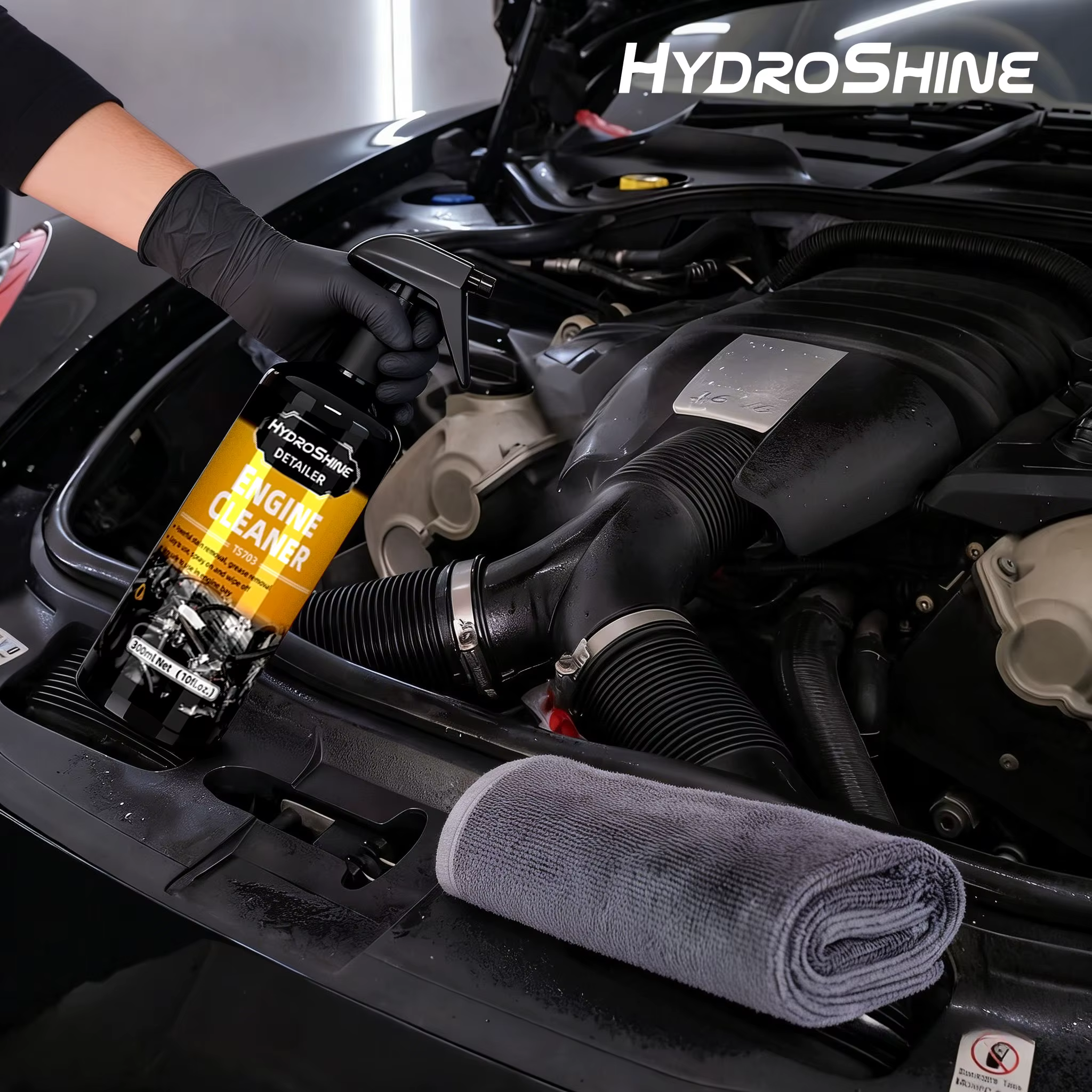 Hydroshine – nettoyant pour baie de moteur, soin, huile lourde, Spray de nettoyage de la poussière pour moteur de voiture, outil de nettoyage puissant pour compartiment de décontamination