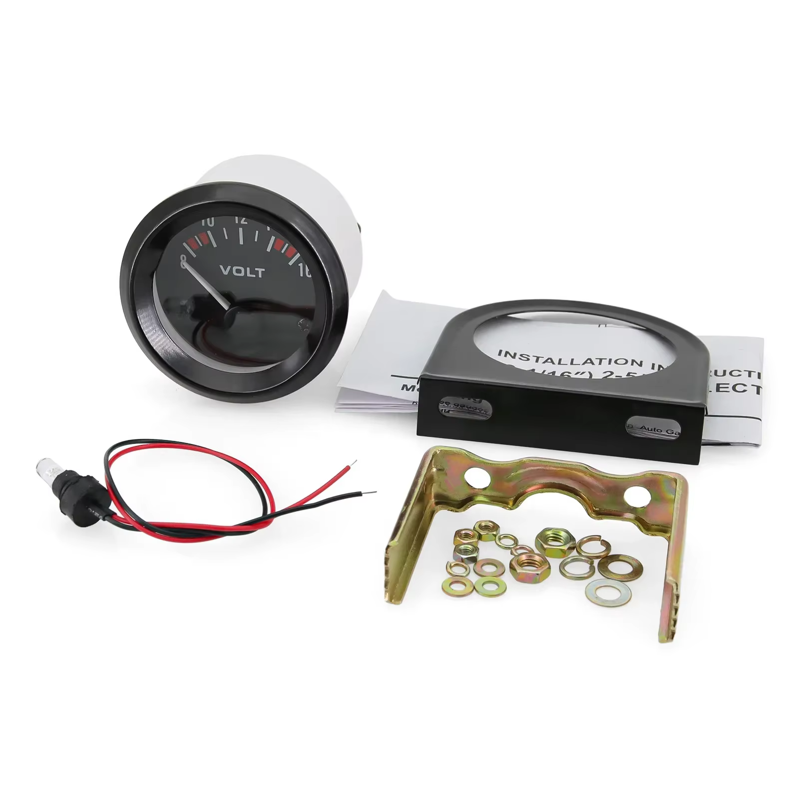 Jauge de pression d'huile 52MM, thermomètre d'eau, voltmètre, jauge de niveau de carburant avec support pour véhicule universel 12V