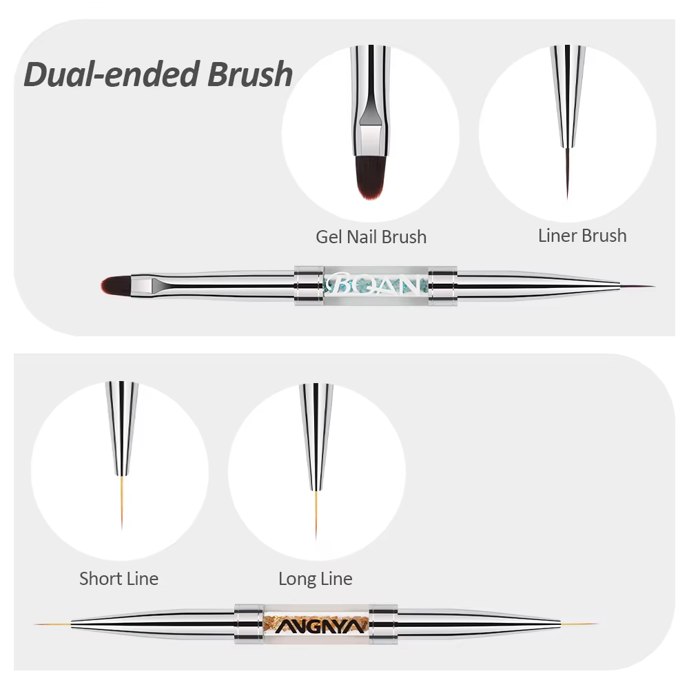 BQAN Double pinceau à ongles pour dessin