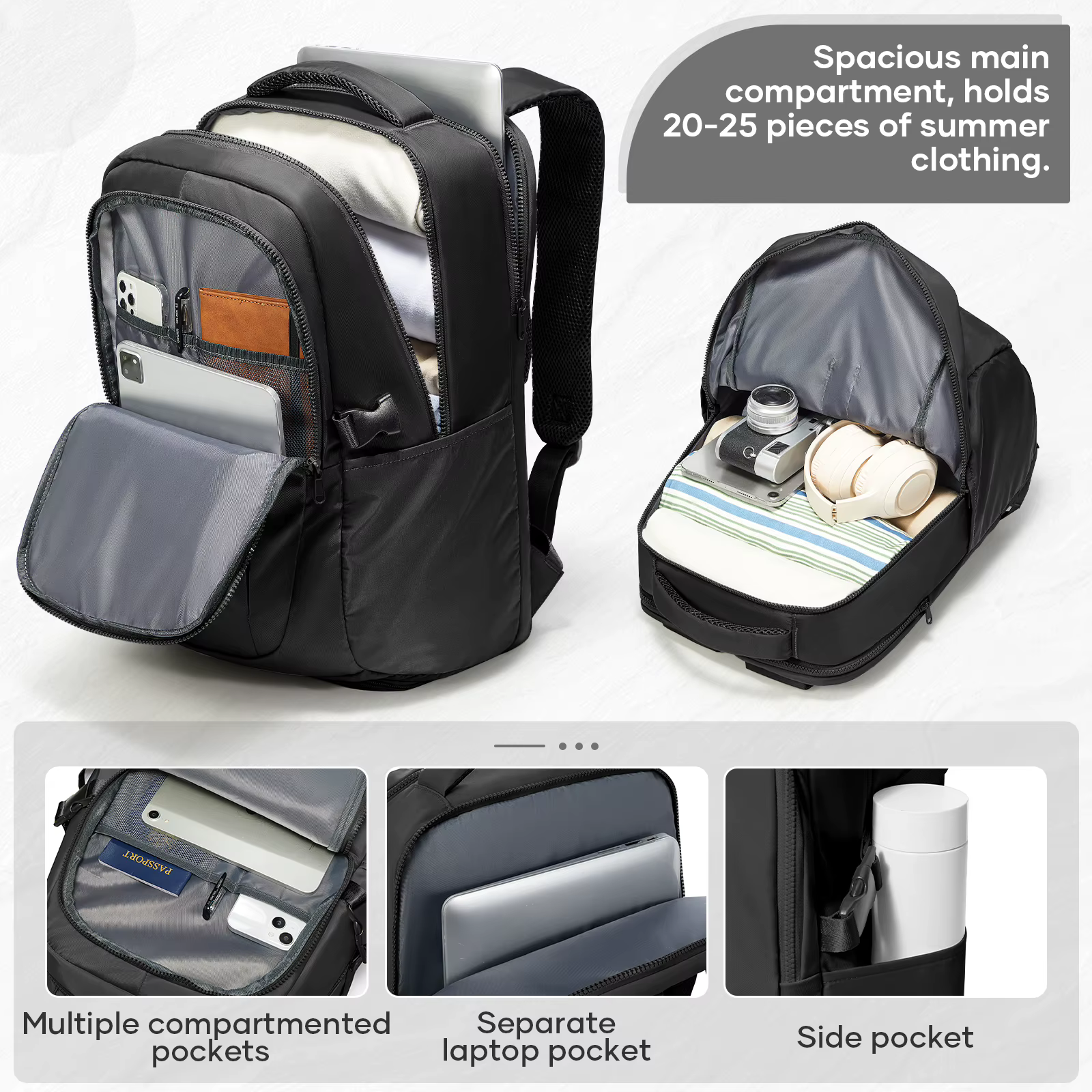 Sac à dos pour ordinateur portable, sac à dos de voyage, bagage à main, sac à dos professionnel pour avion, sac à dos de cabine, sac à dos d'école, sac à dos pour ordinateur, sac à bandoulière