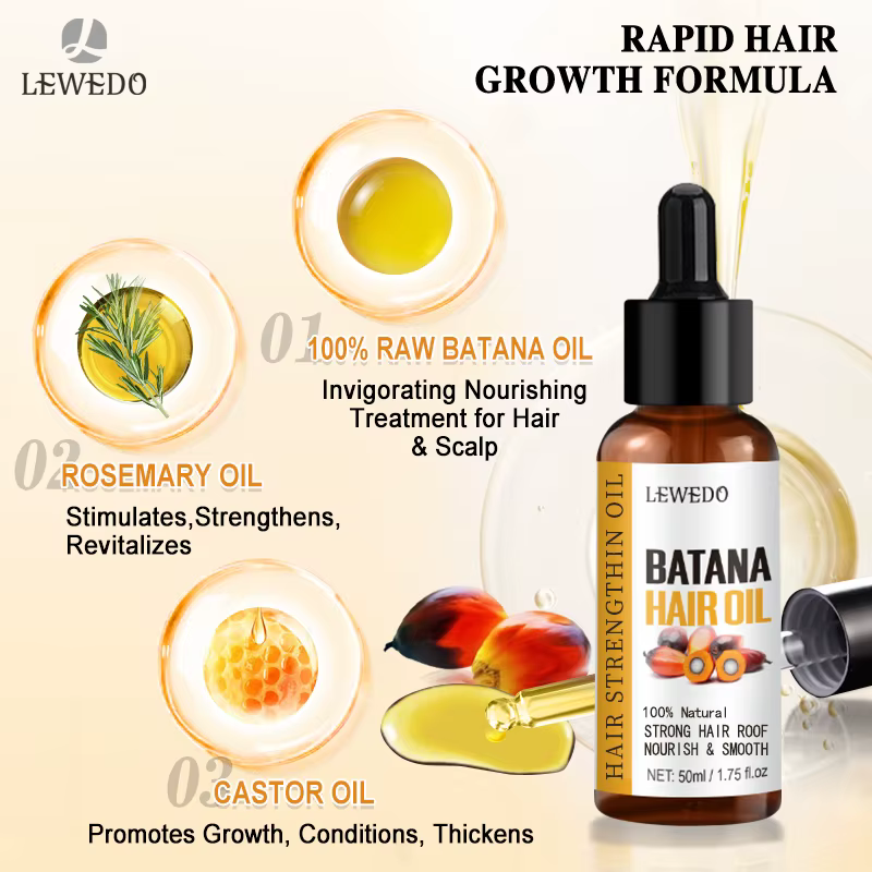 Lewedo Naturals huile de Batana croissance rapide des cheveux pour hommes femmes