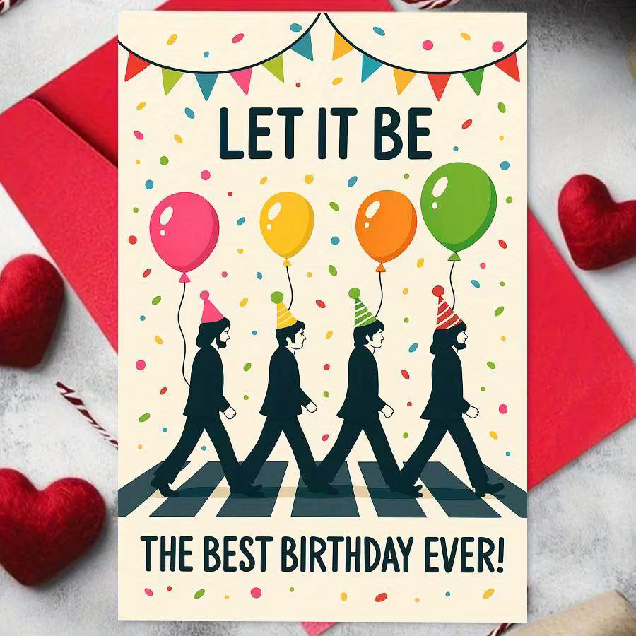 1 carte d'anniversaire « Make it » avec ballons colorés et chapeau de fête, parfaite pour les cadeaux de fête d'anniversaire entre amis