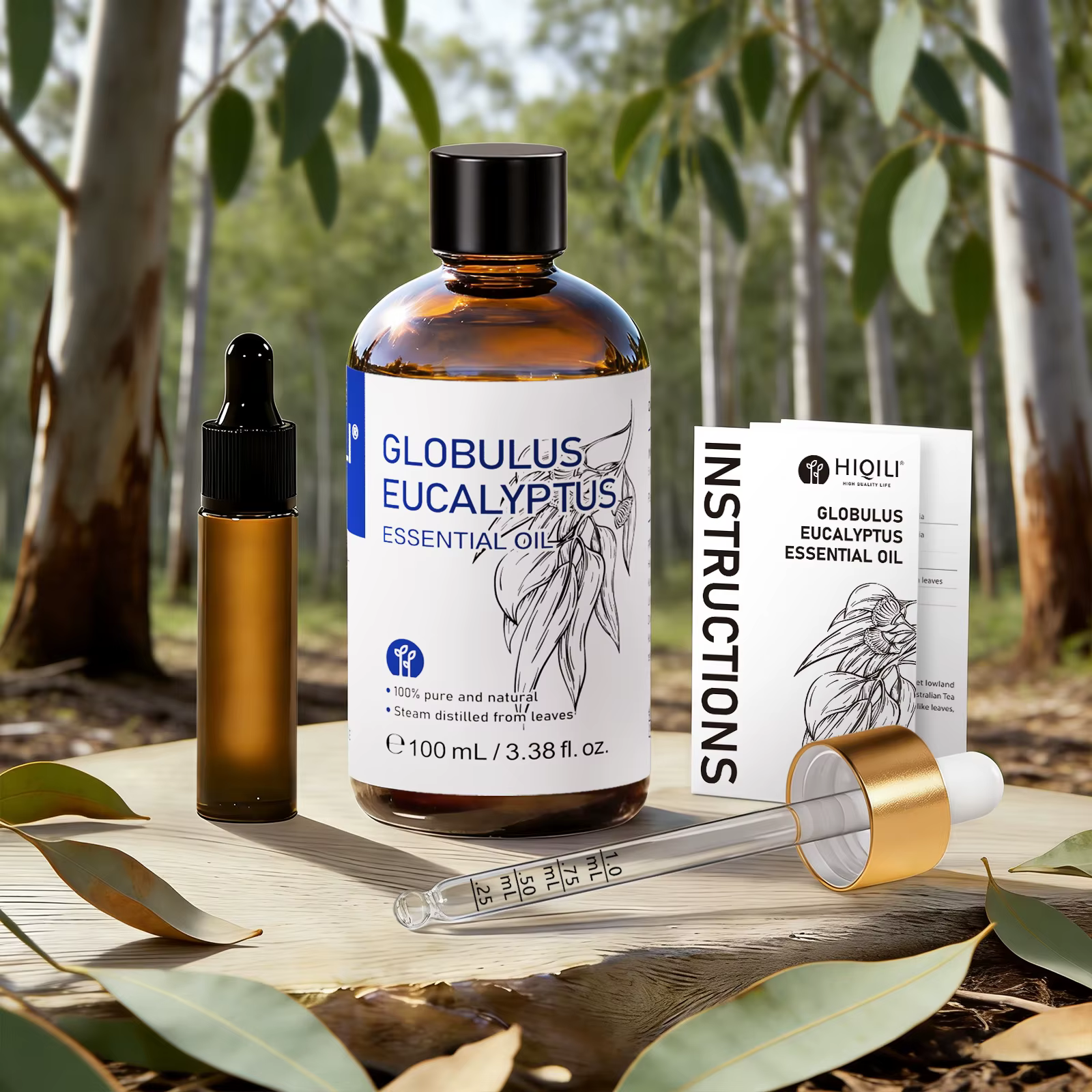 HIQILI Huile essentielle d'eucalyptus 100 ml
