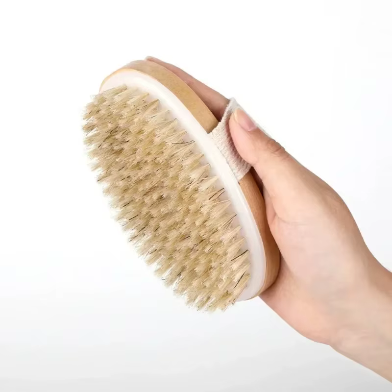Brosse corporelle à poils naturels pour brossage à sec