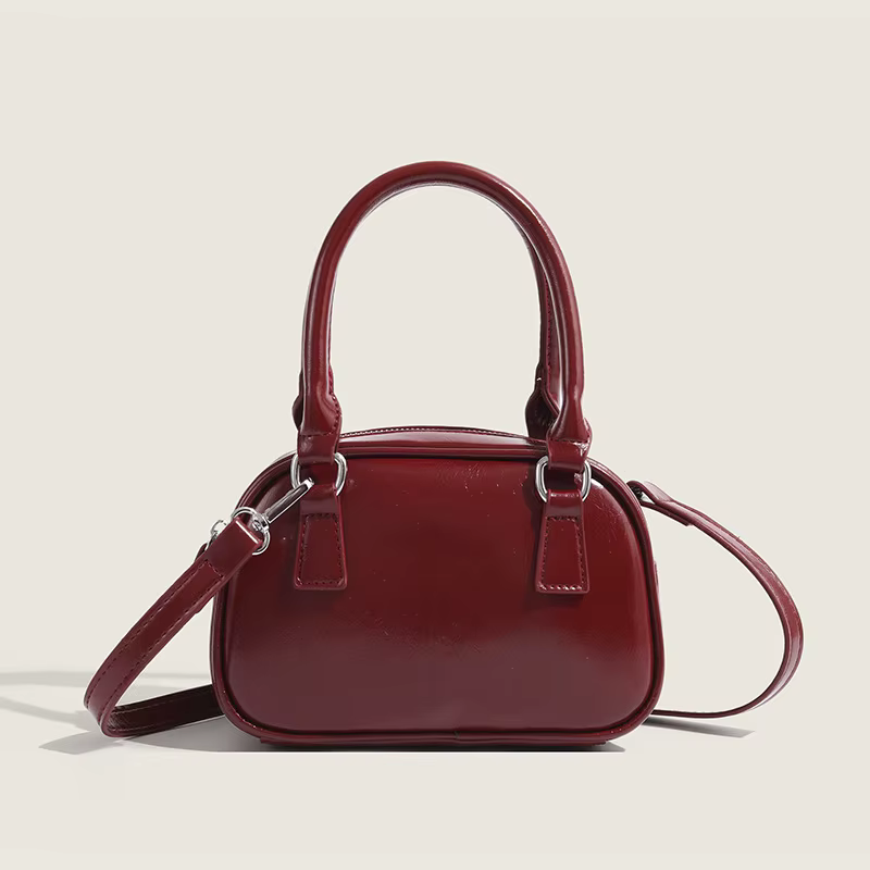 Sac bandoulière rouge pour femme, version coréenne, petit sac carré de luxe, style vintage en PU