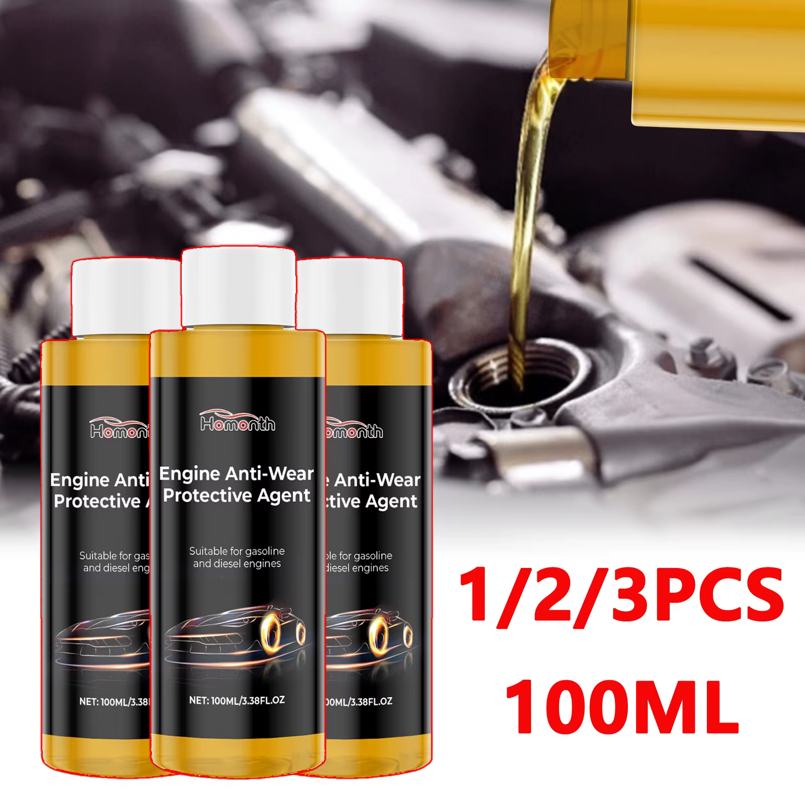 L'additif de Protection Anti-usure du moteur réduit la réduction du bruit de la friction, l'agent brûlant d'huile fort améliore l'efficacité du moteur