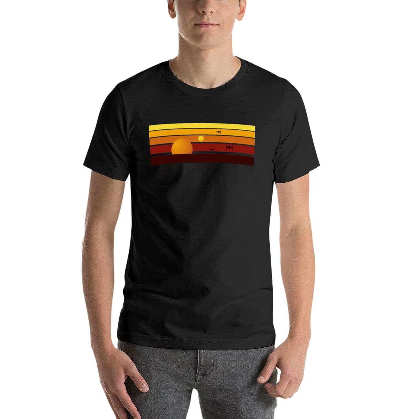 TATOOINE SUN-T-Shirt imprimé animal pour hommes, vêtements d'été pour garçons