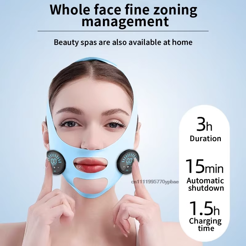 Appareil professionnel amincissant pour le visage avec micro-courant EMS - Masseur de contourment de la mâchoire pour