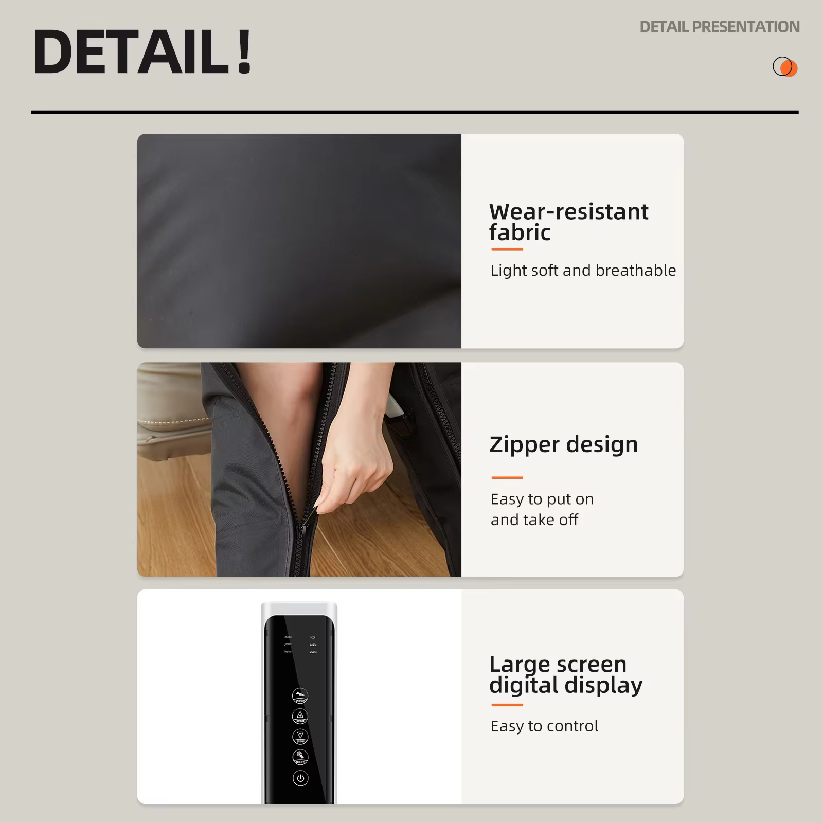 Massage des jambes à compression d'air 6 bottes pneumatiques à airbag utilisées pour la circulation et la relaxation