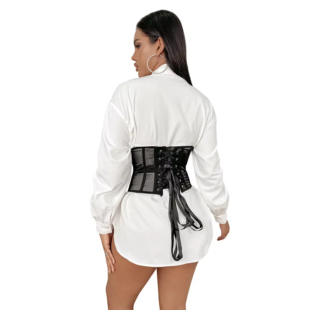 Corset Sexy sous le buste pour femmes, haut gothique, sangle façonnante, ceinture de taille amincissante, Bustiers avec fermeture éclair