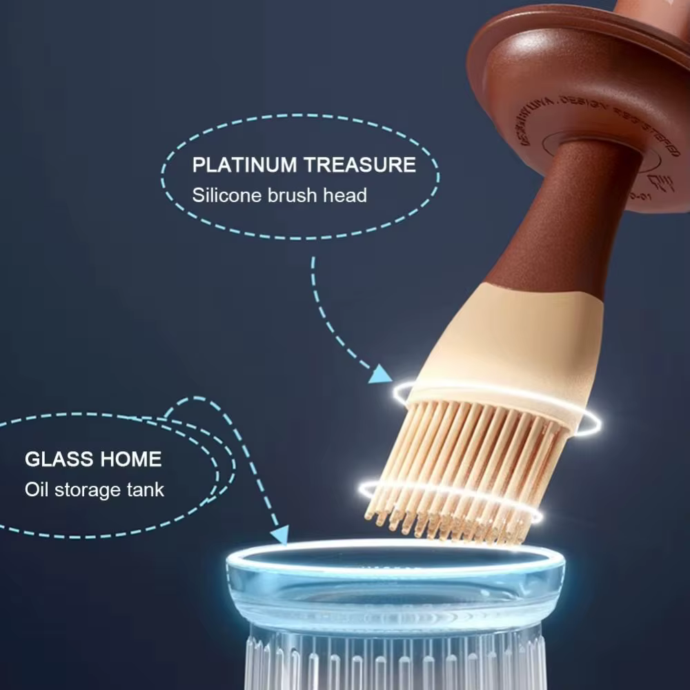 Brosse à huile pour barbecue 3 en 1, résistante à la chaleur, Type fendu, brosse d'application de Sauce, outil de cuisson, bouteille distributrice d'huile en Silicone avec brosse
