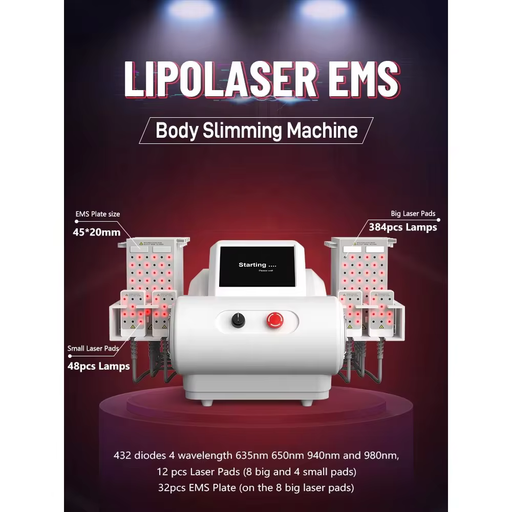 Technologie Lipolaser 6D combinée à l'EMS pour un remodelage corporel non invasif et une réduction de la cellulite
