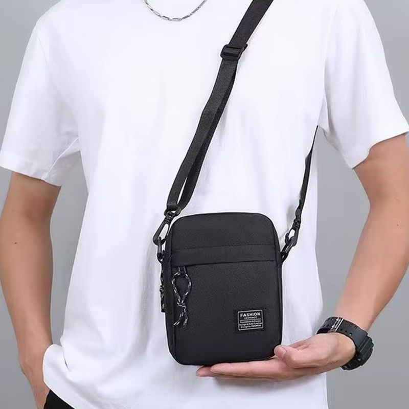 Sac bandoulière décontracté et élégant pour homme, sac à bandoulière minimaliste en nylon avec poche avant, idéal pour les trajets quotidiens