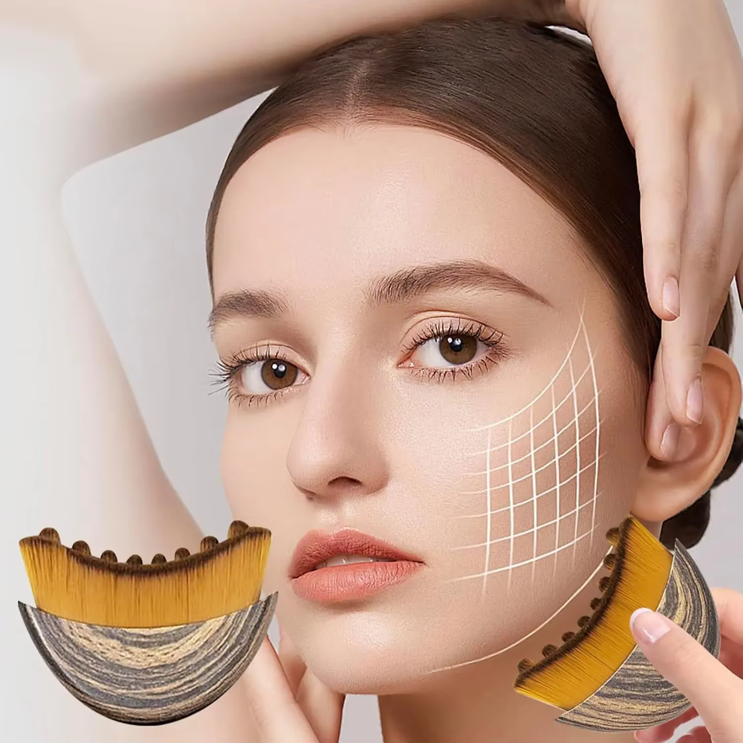 Nouvelle brosse de massage facial pour le soin du contour lymphatique avec boîte de rangement pour stimuler et sculpter le visage